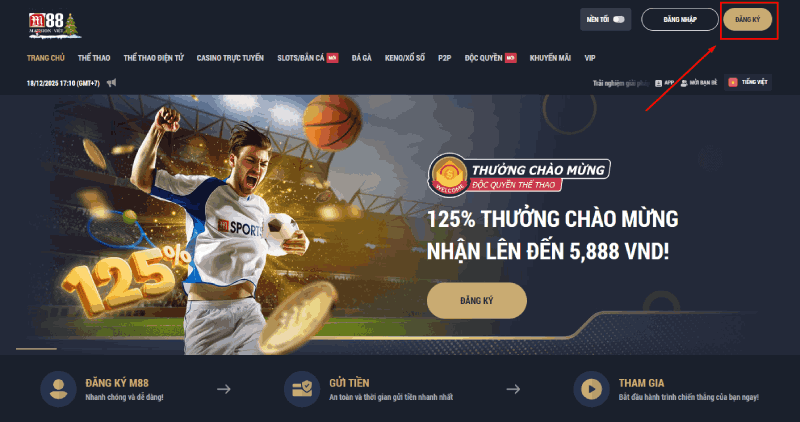 bấm nút đăng ký M88