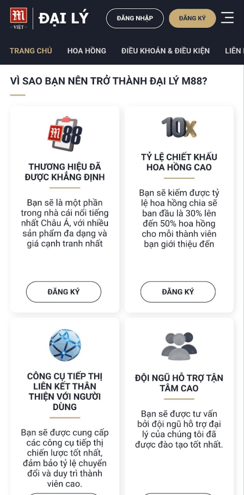 Chính sách đại lý M88