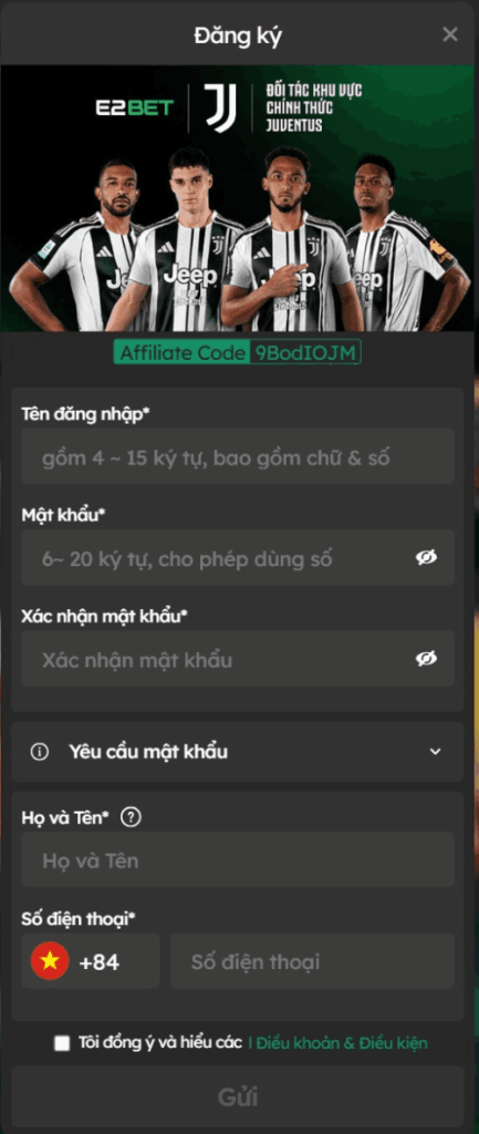 đăng ký E2BET