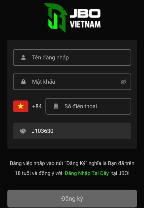 đăng ký JBO