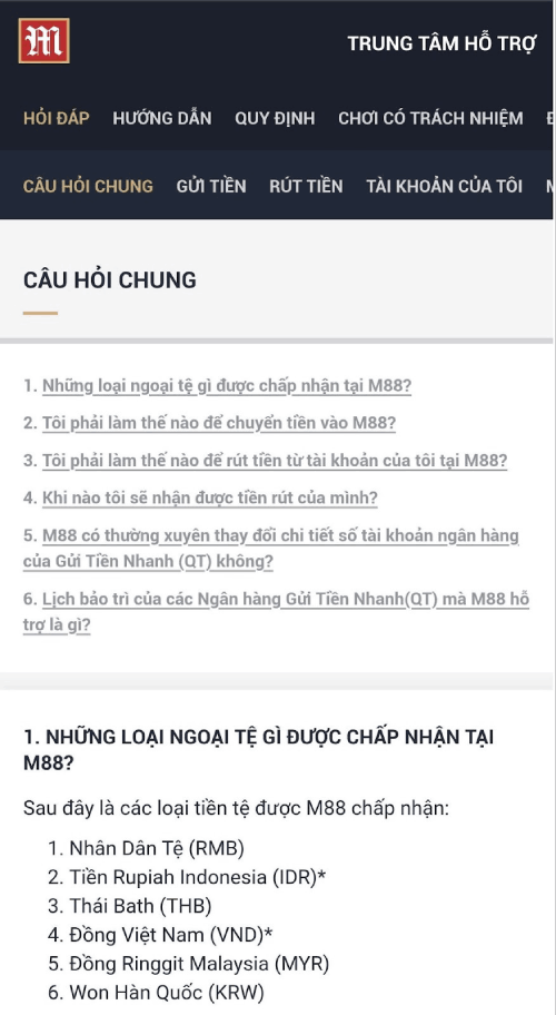 FAQ M88