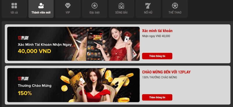 khuyến mãi 12Play hấp dẫn