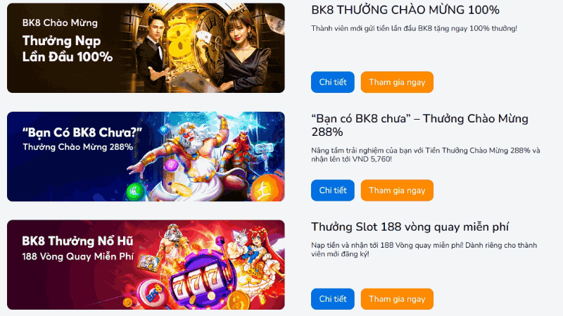 khuyến mãi BK8