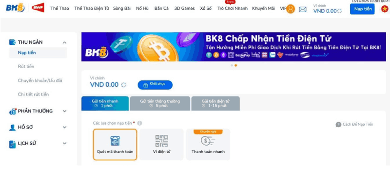 nạp tiền BK8