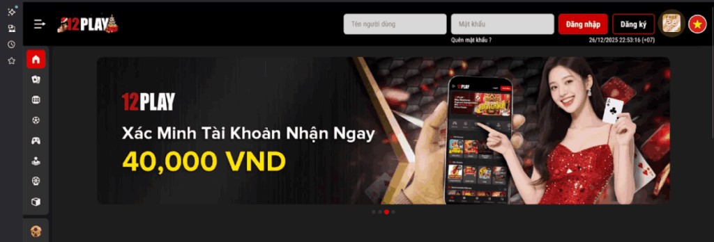 truy cập link vào 12Play