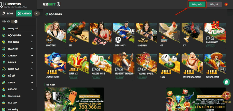 đăng nhập rút tiền E2BET