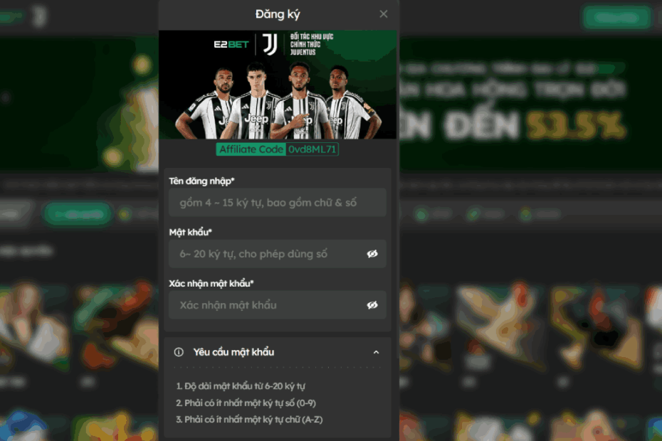 form đăng ký e2bet