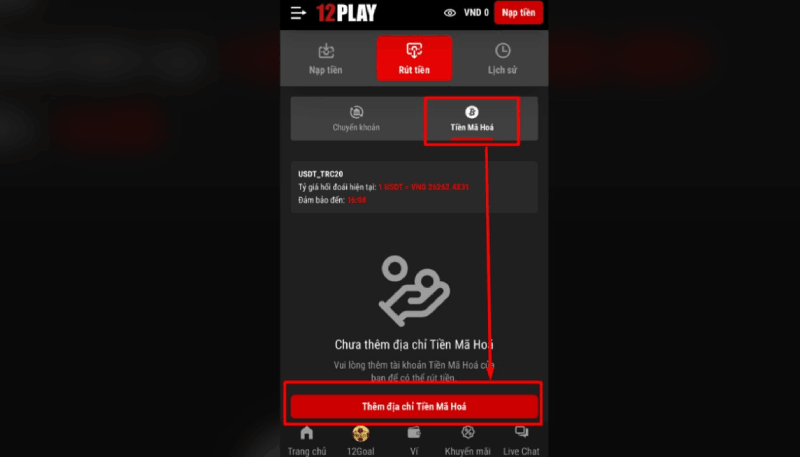 rút tiền 12Play qua tiền điện tử