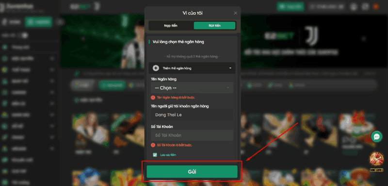 xác nhận rút tiền E2BET